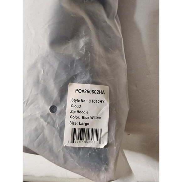 Comfrt Cloud Zip Hoodie Unisex Large Blue Willow Full Zip Oversized - Picture 9 of 9